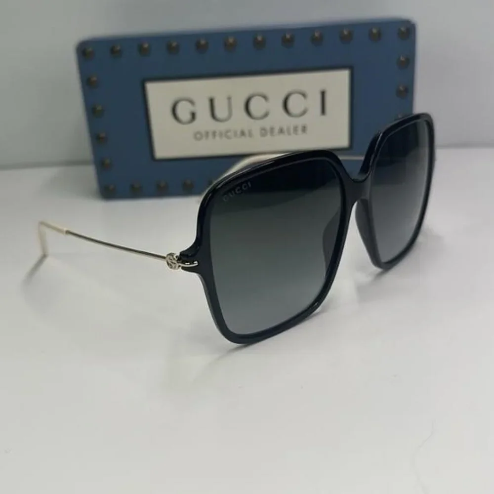 💯- New Authentic Gucci Grey Butterfly Ladies Sunglasses GG1267SA 001 60